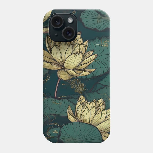Water lilies pattern Phone Case by etherElric