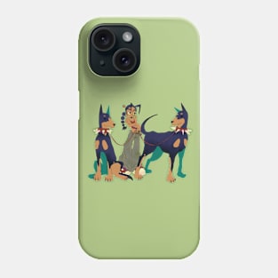 Dogs and girl Phone Case