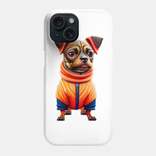 Snuggly Dachshund in a Cozy Salmon Sweater Phone Case