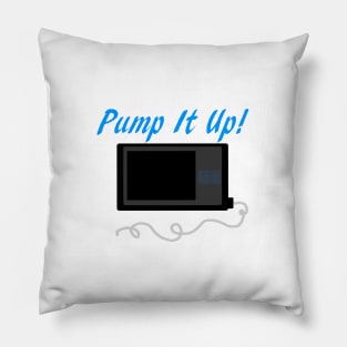 Pump It Up! 2 Blue Pillow