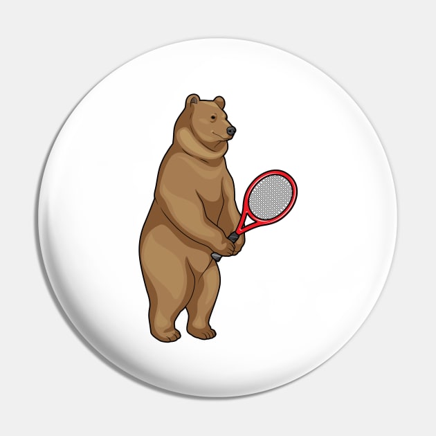 Bear Tennis Tennis racket Pin by Markus Schnabel