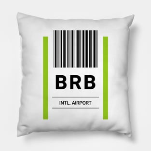 BRB Airport Baggage Label Pillow