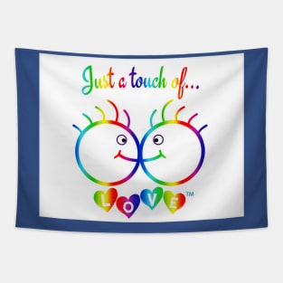 Just A Touch of LOVE - LGBTQIA+ Males - Vertical Rainbow - Back Tapestry