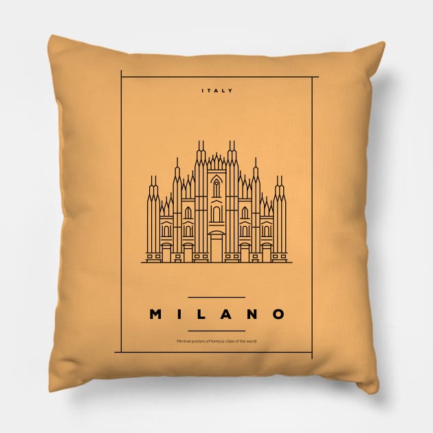 Milano Minimal Poster Pillow by kursatunsal