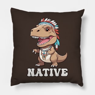 Native American Indigenous Dinosaur Pillow