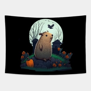 Halloween Capybara Tapestry