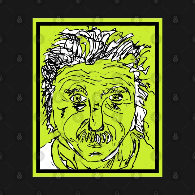 Albert Einstein Pop Art: Green Border by Maries Papier Bleu