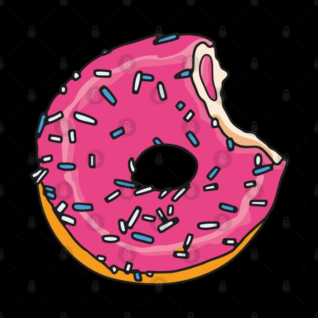 Bitten Pink Glazed Donut by okpinsArtDesign