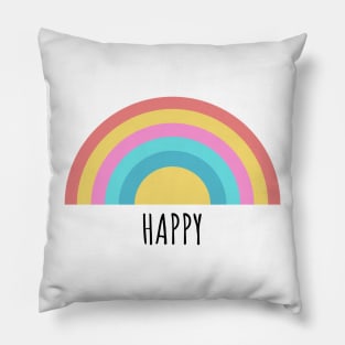 Happy- rainbow Pillow