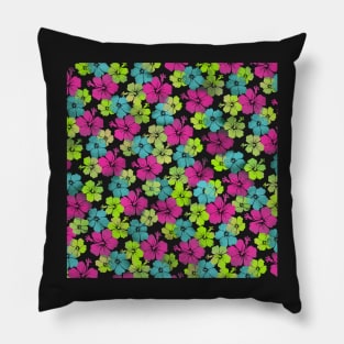 Hawaii Hibiscus, Pink, Green, Blue Pillow