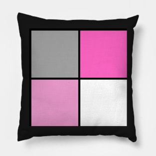 TWO TONE PINK GRAY BLOCK BLACK LINE RETRO GEOMETRIC SEAMLESS PATTERN FOR SUMMER Pillow