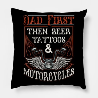 biker dad motorcycle Pillow