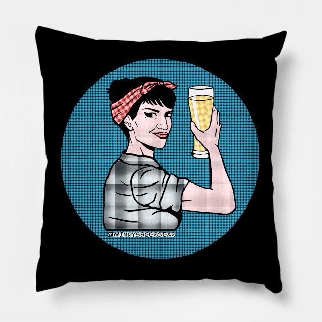 Halftone Beer Woman Pillow by Mindy’s Beer Gear