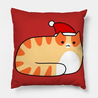 Santa Hat Orange Tabby Cat Pillow