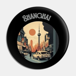 Shanghai China Travel city scape - travel stickers Pin