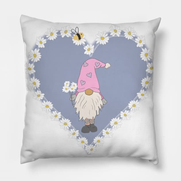 Cute Gnome heart Pillow by Leamini20