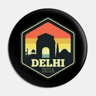 Delhi India Skyline Pin