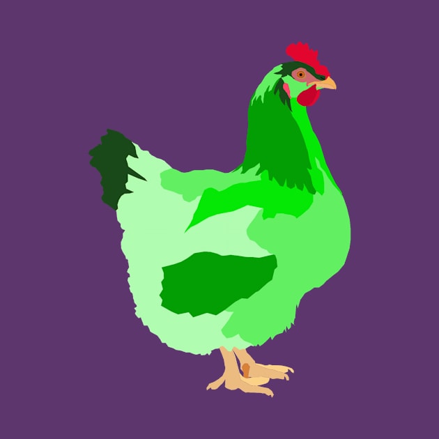 Green Backyard Chicken by KA Textiles and Designs