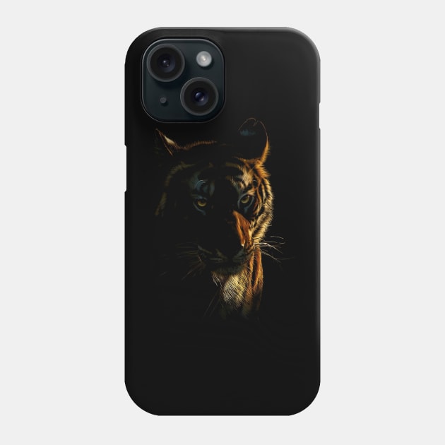 Savage Beauty: Majestic Tiger Roams Free on Stunning Graphic Tee Phone Case by HOuseColorFULL