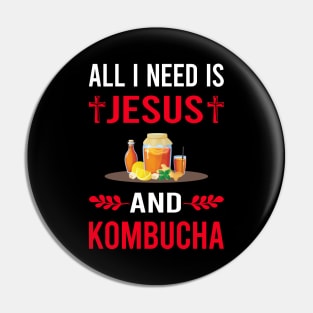 I Need Jesus And Kombucha Booch Pin