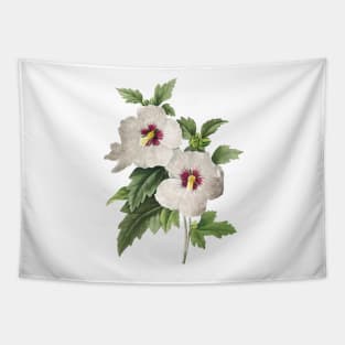 White Flowers painting, Hibiscus Tapestry