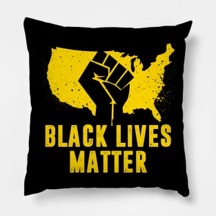 Black Lives Matter Fist Over United States Pillow