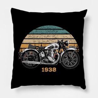 Gold Star 1938 Vintage Motorcycle Design Pillow