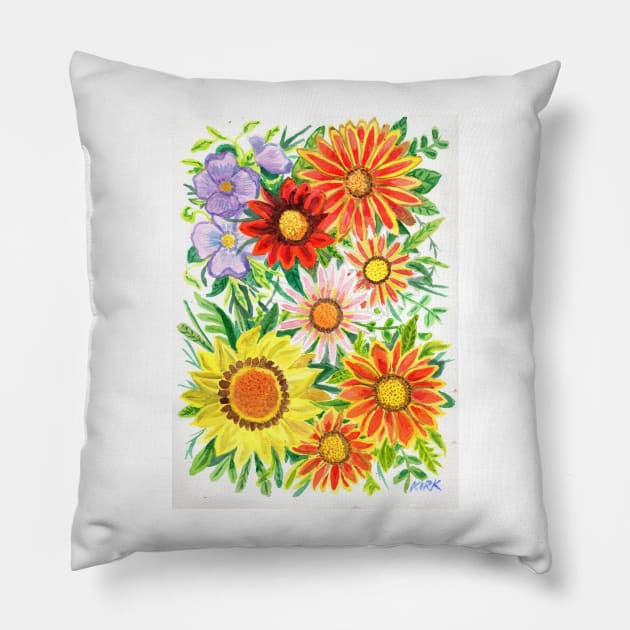 A Burst of Flowers Pillow by jerrykirk