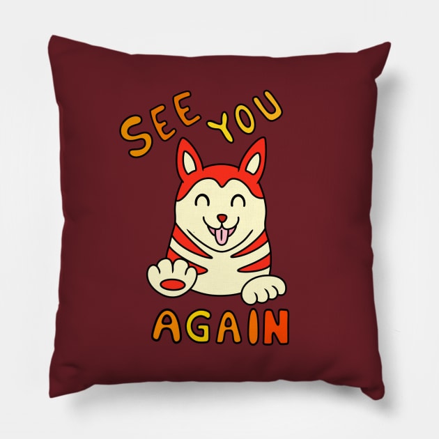 Cute Alaskan Malamute puppy Pillow by Andrew Hau