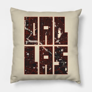 Dallas, Texas, USA City Map Typography - Vector Pillow