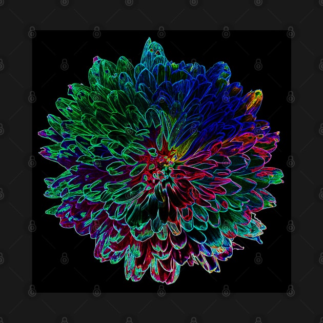 Black Panther Art - Flower Bouquet with Glowing Edges 18 by The Black Panther