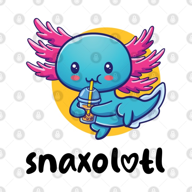 Snaxalotl hungry axolotl (on light colors) by Messy Nessie