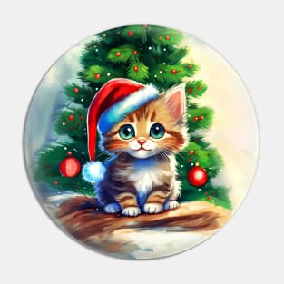 Christmas Kitten Pin