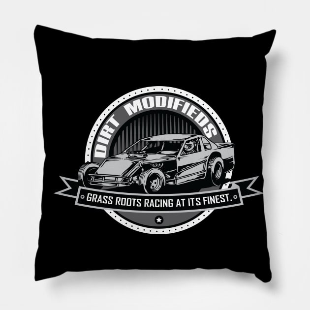 Dirt modified racing at its finest Pillow by Artslave Custom Car Art