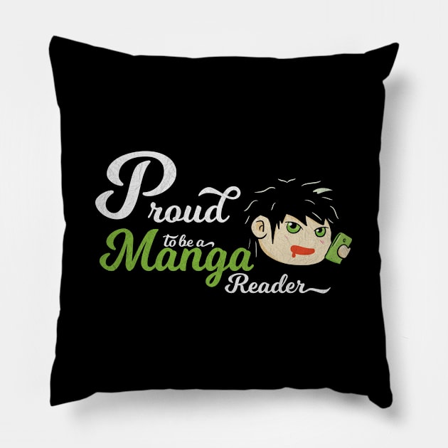 Awesome Vintage Proud To Be A Manga Reader Pillow by Kidrock96