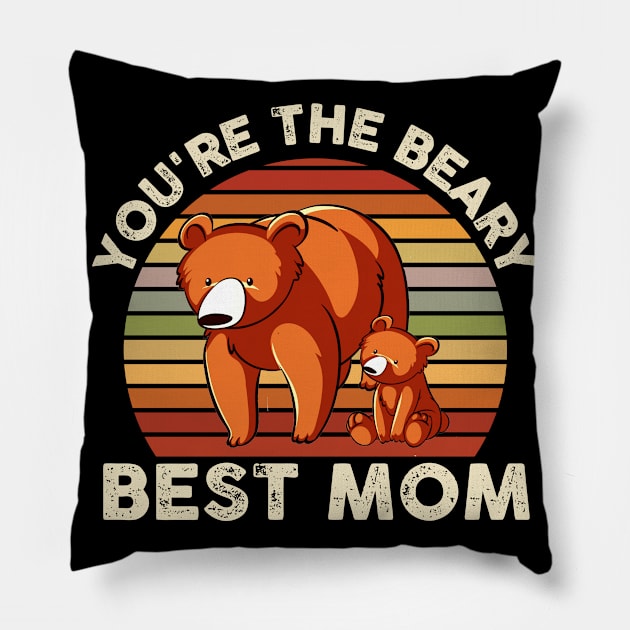 Funny Cute Bear Lover Mom Pillow by JB.Collection