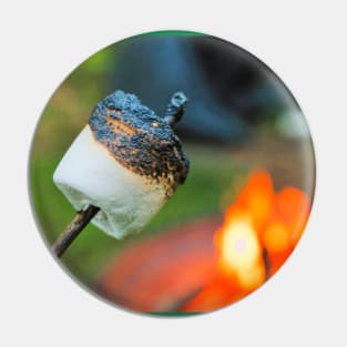 Roasted Marshmallow on a Stick by the Campfire Pin