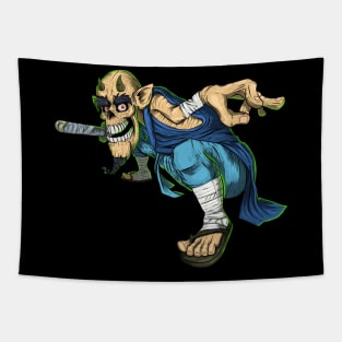 samurai skull Tapestry