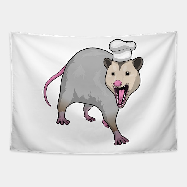 Opossum Cook Chef hat Tapestry by Markus Schnabel