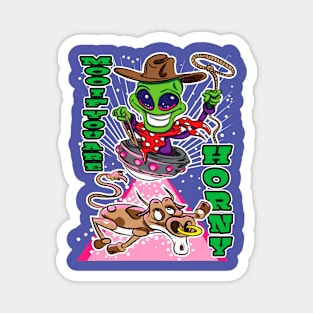 Moo If You Are Horny Alien Abduction Cow Magnet