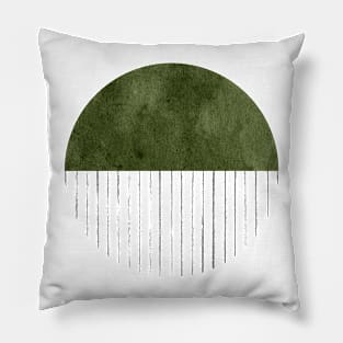 Olive green mid century circle Pillow