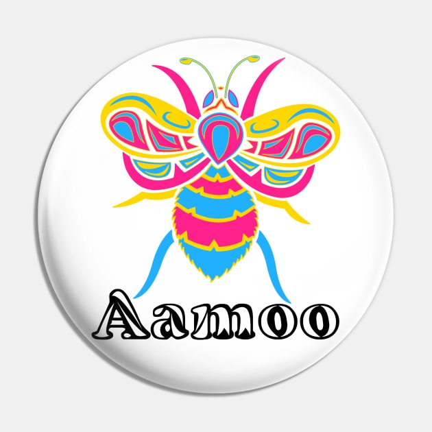 Pansexual Aamoo (Bee) Pin by KendraHowland.Art.Scroll