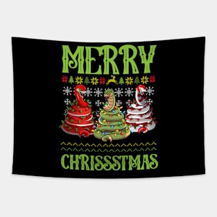 Snakes Merry Christmas Trees - Funny Mery Chrissstmas Tapestry