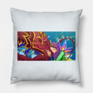 dragon girl hijab Pillow