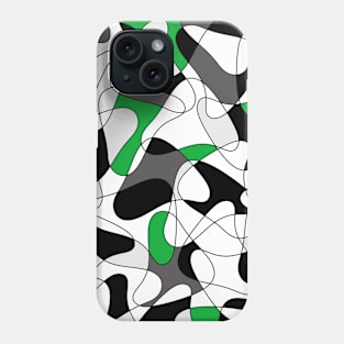 Abstract pattern - green, black and white. Phone Case