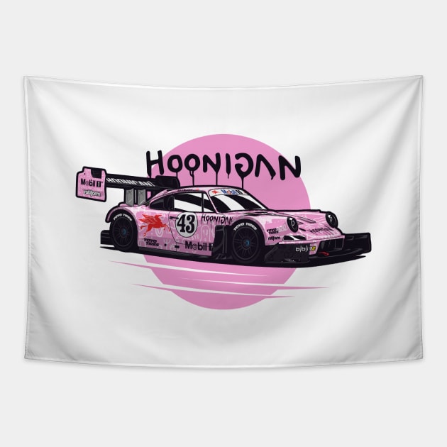 Pink Hoonipigasus Hoonigan Pikes Peak Race Car Tapestry by KaroCars