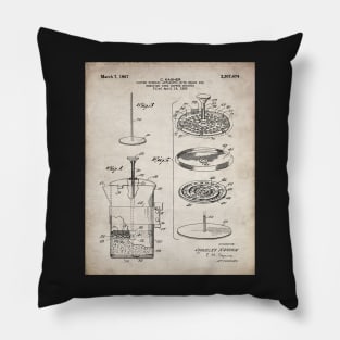 Coffee Filter Patent - Coffee Shop Art - Antique Pillow