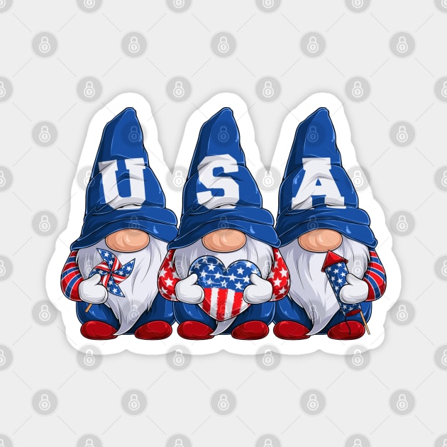 July 4th USA Gnomes Magnet by HolidayBug