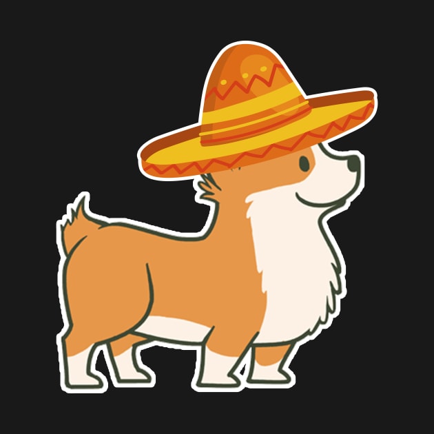 Cute dog corgi mexico cinco de mayo by franzaled