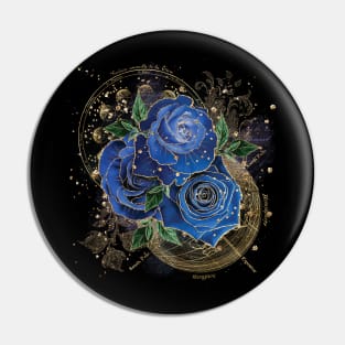 Girly collage - midnight blue, feminine design Pin